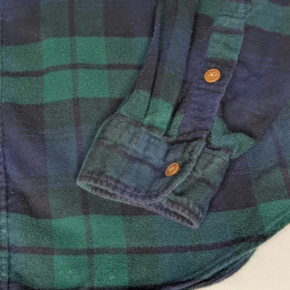 Vintage J. Crew Cotton Flannel Plaid Shirt - Picture 2 of 7